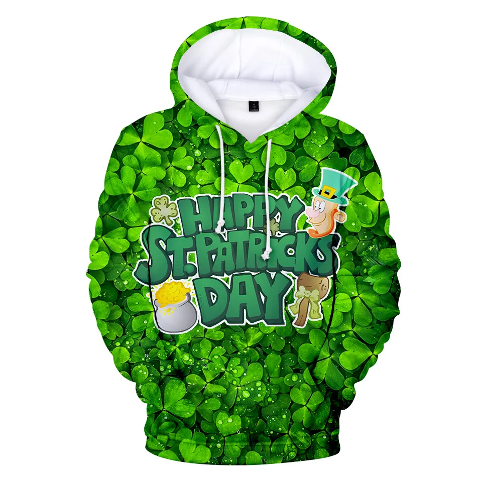 

3D Hoodies St. Patrick's Day Sweatshirts Men/Women Fashion Long Sleeve Harajuku Hooded Casual Pullover Men's Sweatshirts