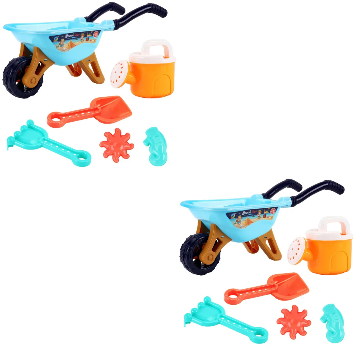 

2 Sets Baby Tool Beach Toy Stroller Kid Playset Animal 36X15X15CM Sand Kids Blue Plastic Children