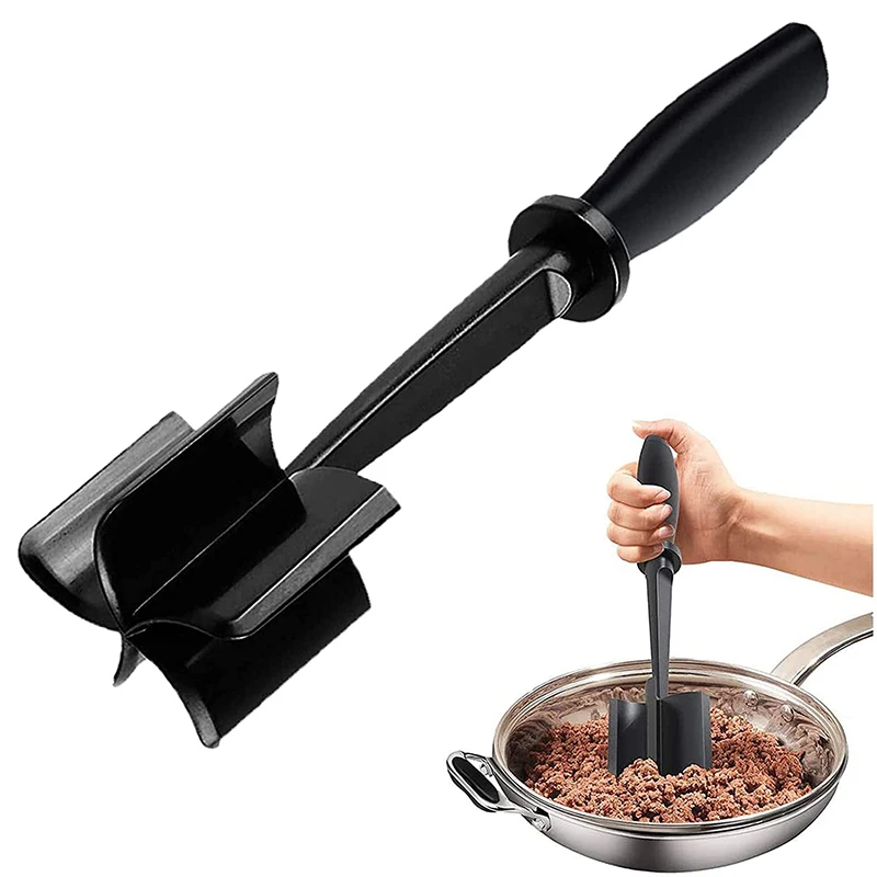 

Wiilii Meat Chopper Heat Resistant Masher Smasher for Hamburger Meat Ground Beef Mix Kitchen Chopper Cookware