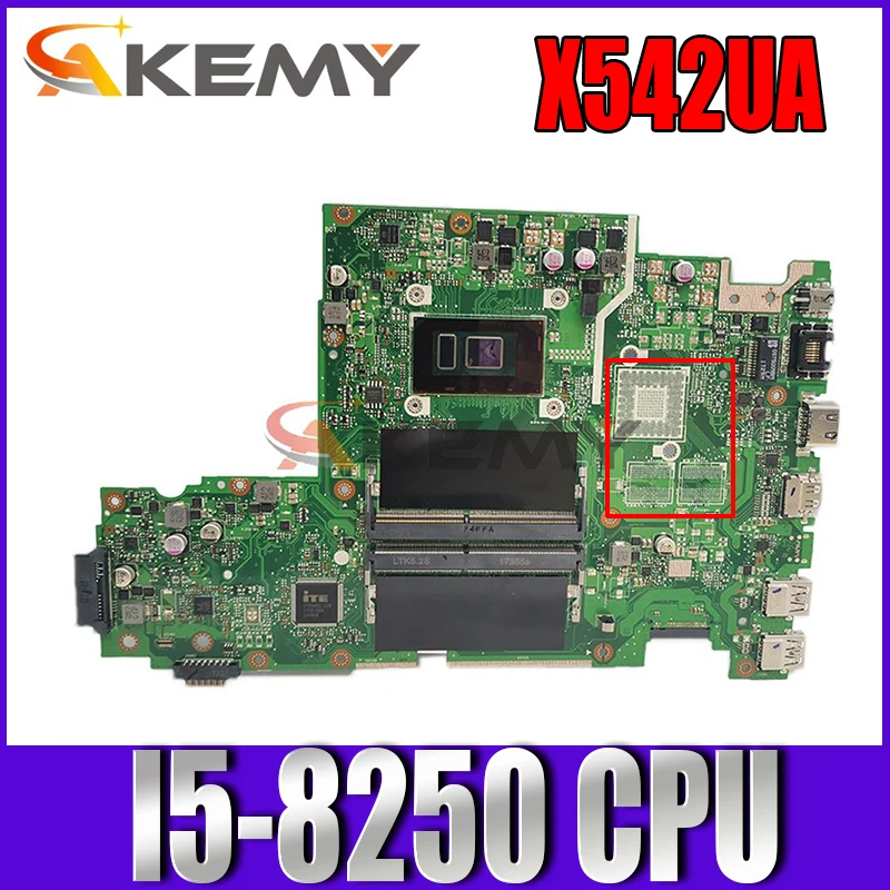 

AKemy X542UA Laptop motherboard For Asus X542U X542UR X542UQ X542UN X542URR X542UA mainboard W/ I5-8250U CPU