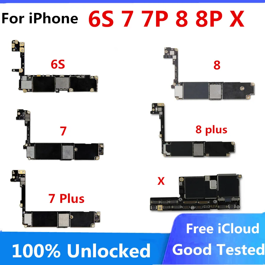 Для iPhone 6S оригинальная материнская плата для iphone 7 Plus 8 P логическая без Touch ID X