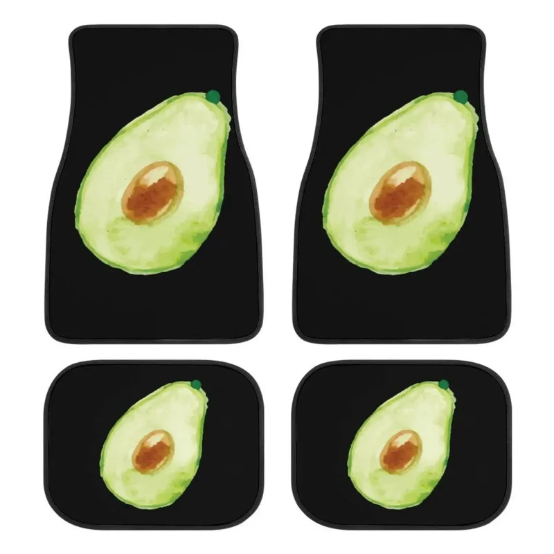 

Cute Avocado Car Carpet Floor Mats Set of 4 Pieces Vehicle Front & Rear Foot Mats Heavy Duty Rubber Backing Carpet Universal