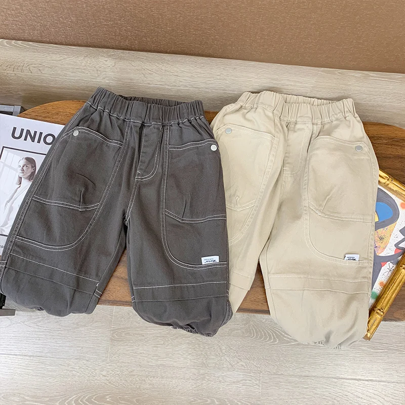 2022 Spring and Autumn Boys' New Pants, Casual Outdoor Children's Wear, Children's Fashion Sports Pants Classic Colors Clothing