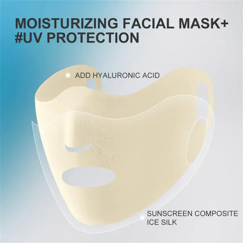 1/2/3 шт. Летняя шелковая Солнцезащитная маска для лица