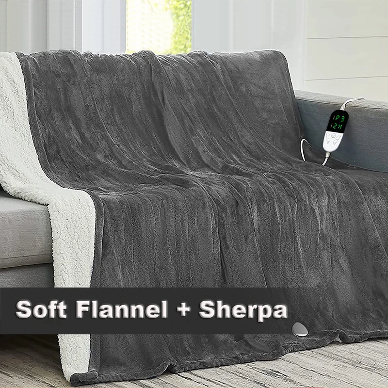 Одеяло с электрическим подогревом 110-240 В мягкое фланелевое одеяло размера King Size