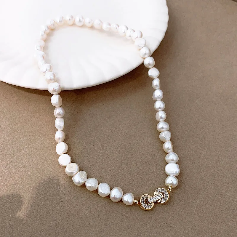 100% натуральный пресноводный жемчуг в стиле барокко 14 К позолота элегантные