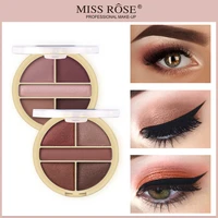 miss rose european and american style 5 color matte portable eyeshadow palettenatural nude waterproof pearl eye shadow