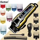 Профессиональная машинка для стрижки волос Kemei, триммер для мужчин, электрические триммеры с ЖК-дисплеем