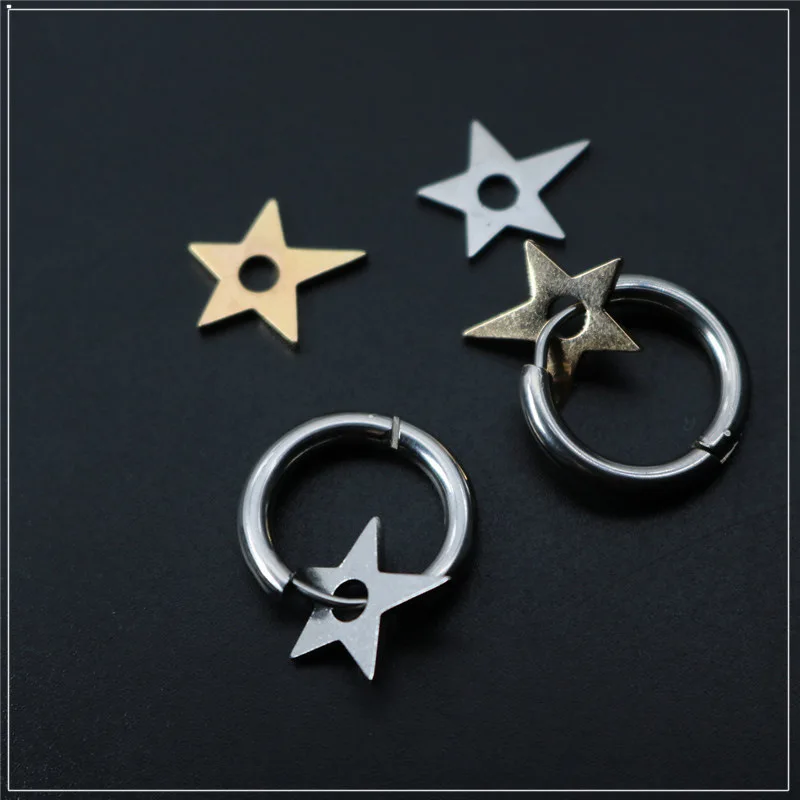 BS50 Cold wind ins fashion simple geometric five-pointed star ear buckle Korean personality trend earrings