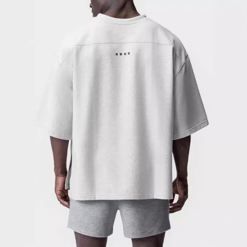 Футболка мужская хлопковая оверсайз с V-образным вырезом и коротким рукавом