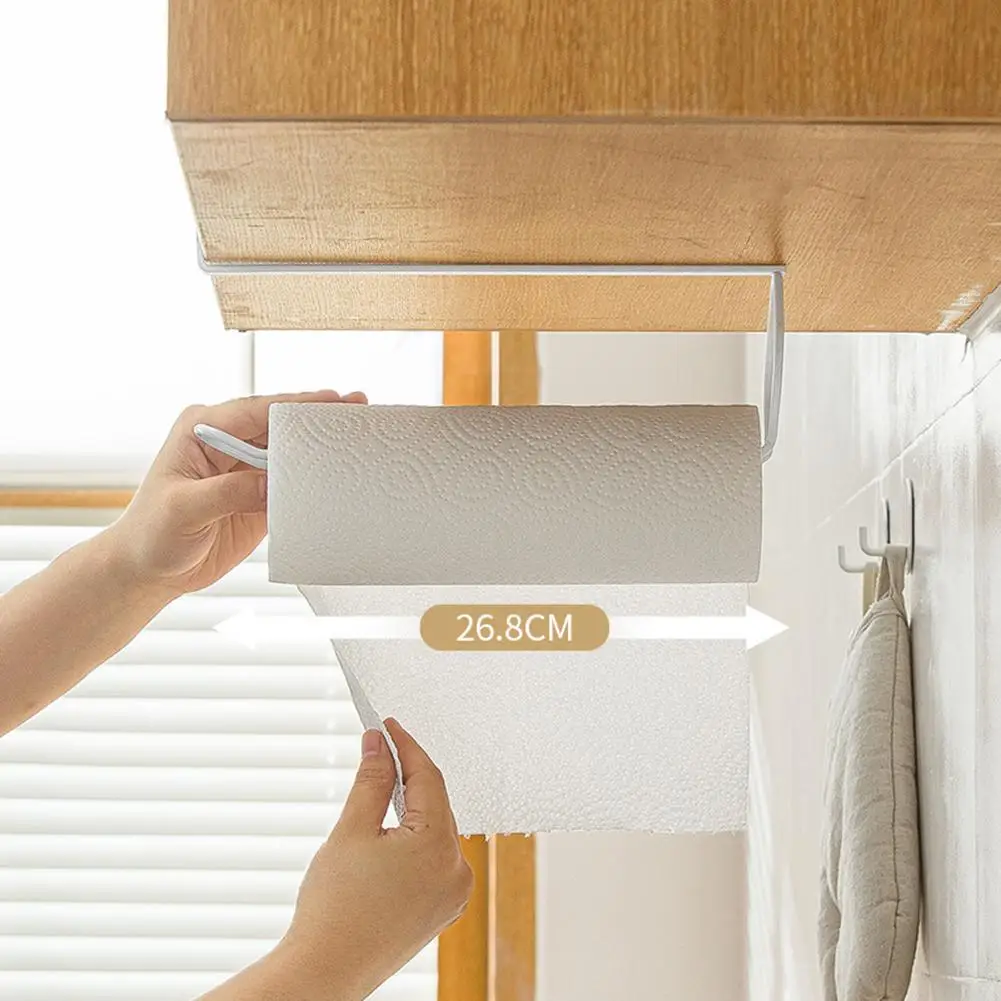 

YOUZI Kitchen Paper Towel Holders Non-punching Towel Roll Holders Storage Rack For Kitchen Refrigerator Garage Shop