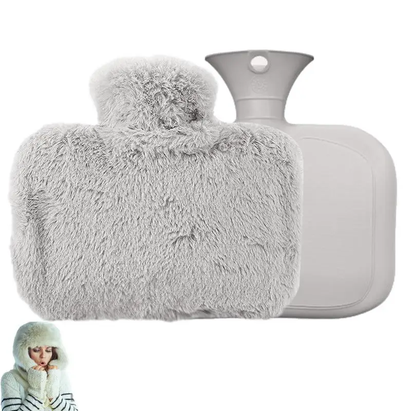 Hot Water Bottle With Soft Cover Hot Water Bottle With Hand Pocket Cover 1.5L Hot Water Bag Hand Warmer Hot Cold Treat Bed