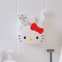 sanrio hellokitty cute cartoon kt cat series tile wall nail free storage rack toothpaste toothbrush wall storage box wholesale