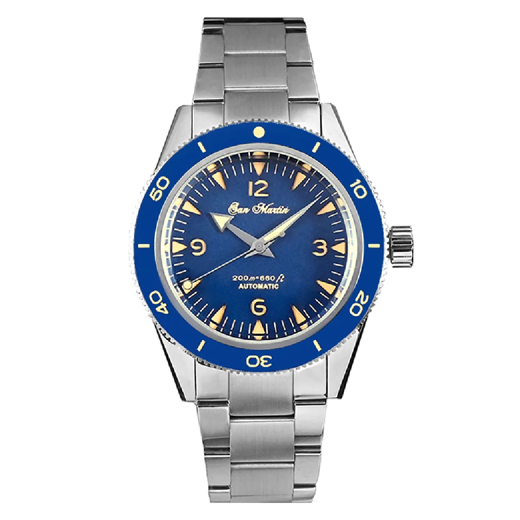

San Martin Men Diver Watch Luxury 39.5mm Automatic Wristwatch Sapphire Sport 200M Waterproof BGW-9 Luminous Ceramic Bezel NH35