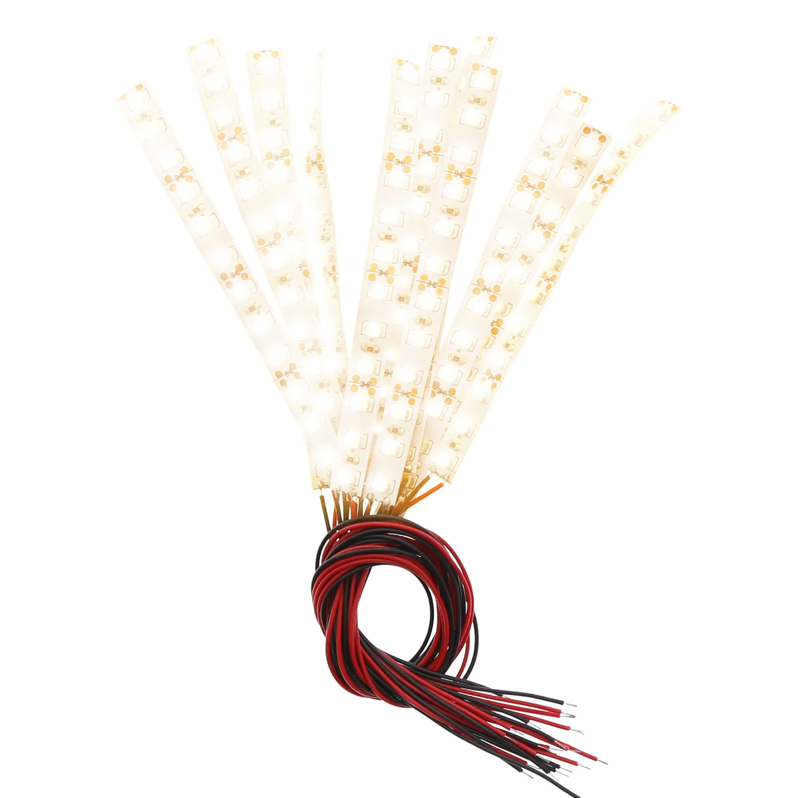 

Evemodel 10pcs Pre-wired SMD LED 3528 12-LEDs 10cm Long Light Strip Self-adhesive Flexible Soft Warm White DD112WM