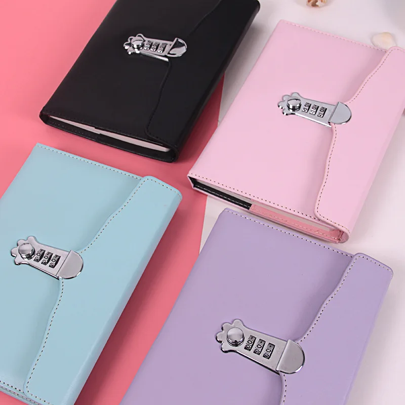 

Password Book Lock Diary Personalized Creative A5 Simple Literary Exquisite Notebook Notepad Study Supplies Office Accessories