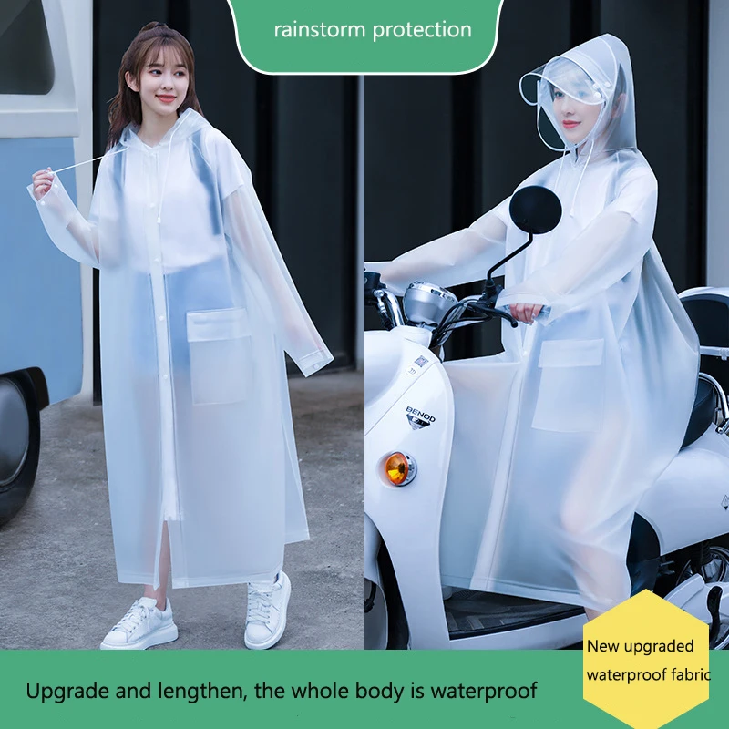 

2022 New Poncho Long Full Body Single Riding Anti-storm Electric Vehicle Bicycle Fashion Raincoat Unisex Rain Jacket