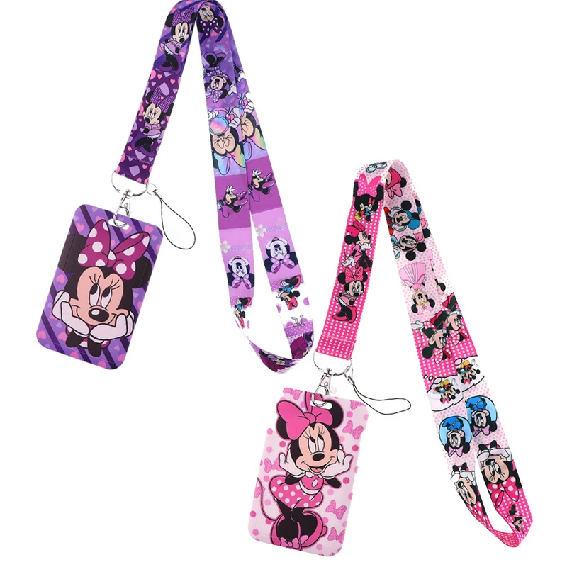 

Mickey Mouse Art Cartoon Anime Fashion Lanyards Bus ID Name Work Card Holder Accessories Decorations Kids Gifts