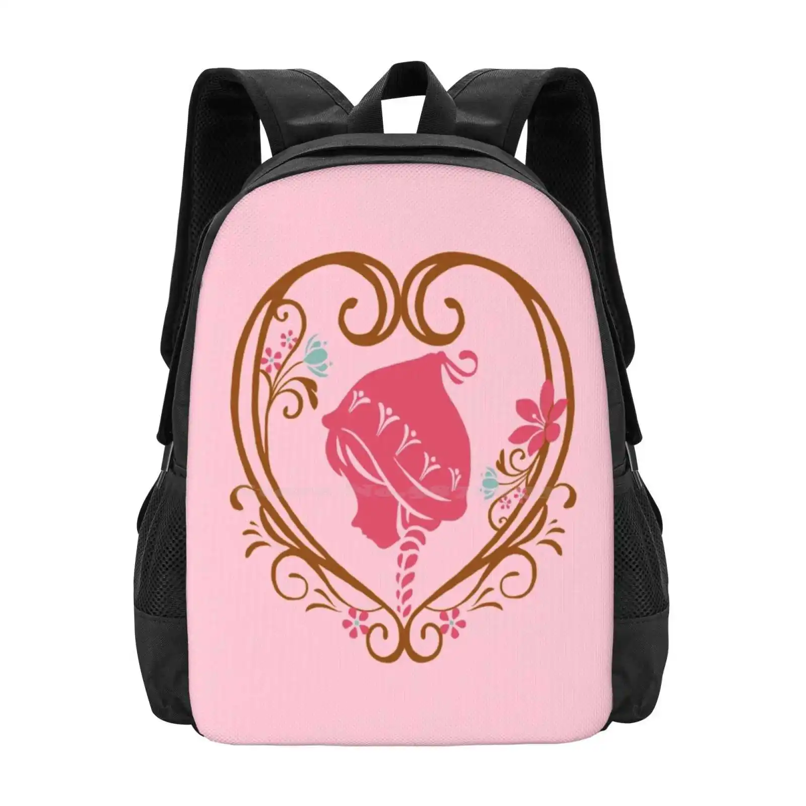 

Princess Of Arendelle School Bags Travel Laptop Backpack Arendelle Anna Princess Rosemaling Winter Princess Anna Elsa Floral