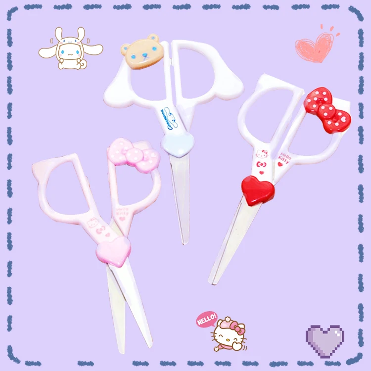 Sanrioed ножницы Kawaii аниме Hello Kitty Cinnamoroll милые студенческие канцелярские