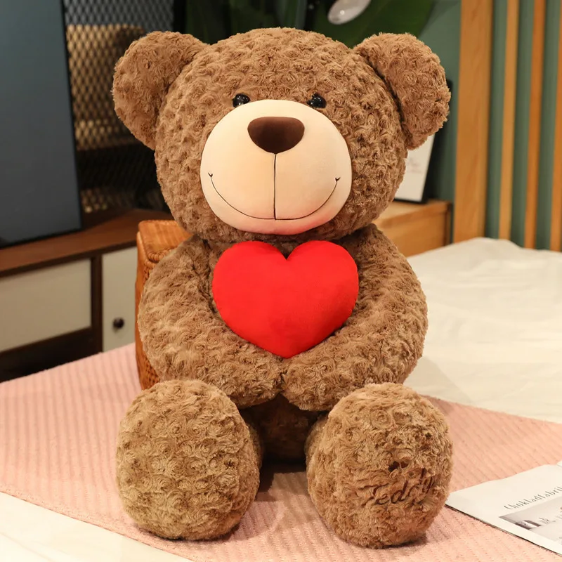 

50-90cm Cute Loving Teddy Bear Toy Big Size Kids Pillow Hug Kawaii Plushie Stuffed Animal Baby Girlfriend Lover Gift Home Decor