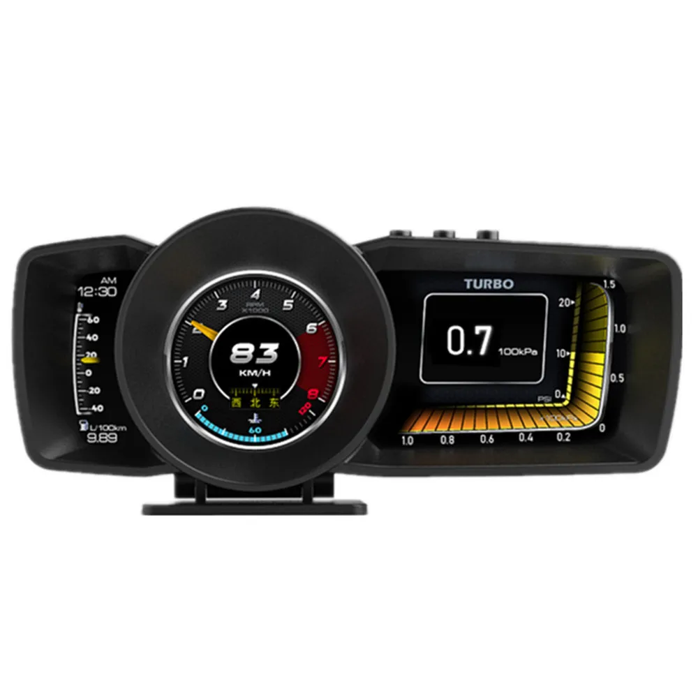 

Universal Heads Up Display Car HUD Display OBD2+GPS Smart Gauge HD Head Up 3 LCD Screen Display Adjustable Bracket