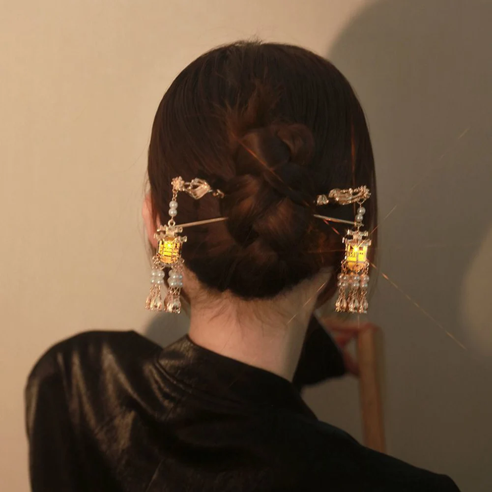 

Chinese Palace Tassel Hairpin Lantern Light Costume Accessories Hair Accessories With Light Hair Ancient Hairpin