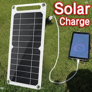 5v high power usb solar panel outdoor waterproof hike camping portable cells power bank battery solar charger for mobile phone free global shipping