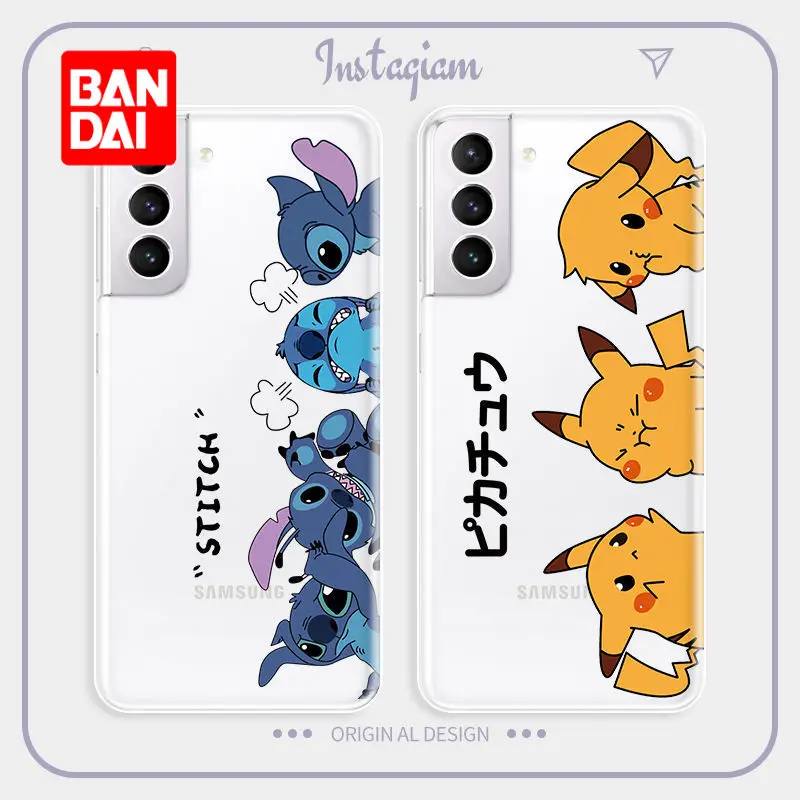 

Bandai Disney Phone Case For Samsung S 22 21 20 10 ultra note 9 8 Cartoon Back Cover Kawaii Soft Fundas Cute Cellphone Coque