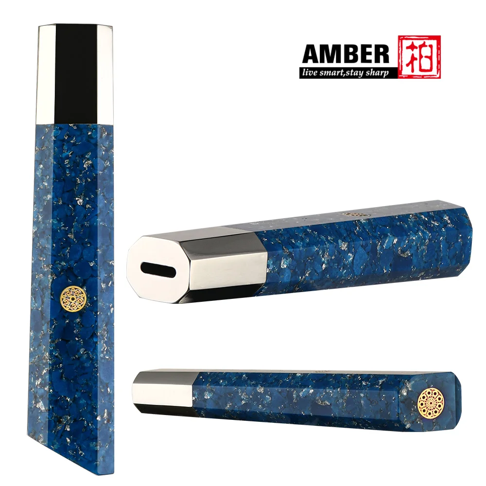 

Нож Amberknife с рукояткой «сделай сам», устойчивый кухонный аксессуар из дерева и смолы для чистых лезвий