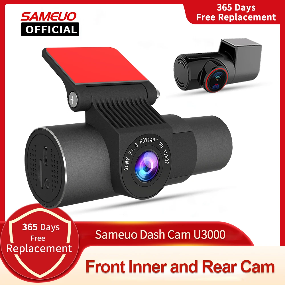 Dash Cam 3 Camera Car Dvr Video Recorder Night Vision Auto Recording Wifi 24H Park Dashcam Front Rear Inner Three Lens Sameuo Dash Cam 3 Camera Car Dvr Video Recorder Night Vision Auto Recording Wifi 24H Park Dashcam Front Rear Inner Three Lens Sameuo