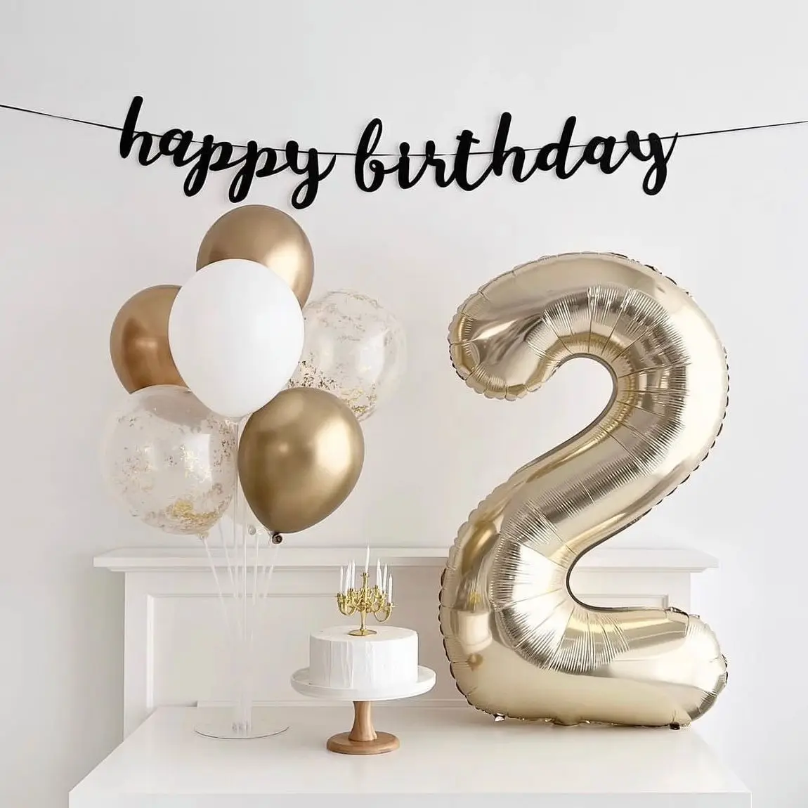 

40Inch Number Balloon Cream Golden Color Large Digital Foil Helium Anniversary Happy Birthday Wedding Baby Shower Party Decor