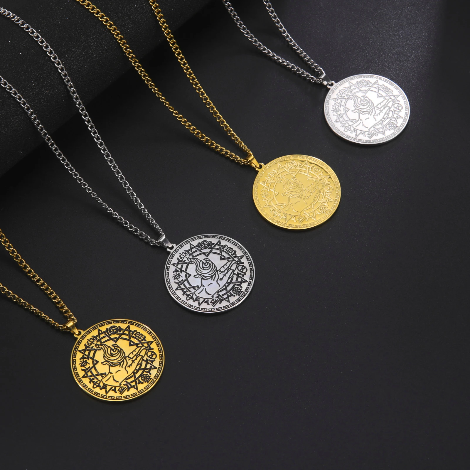 LIKGREAT волшебный символ огня ожерелье с алхей Классическая Геометрическая