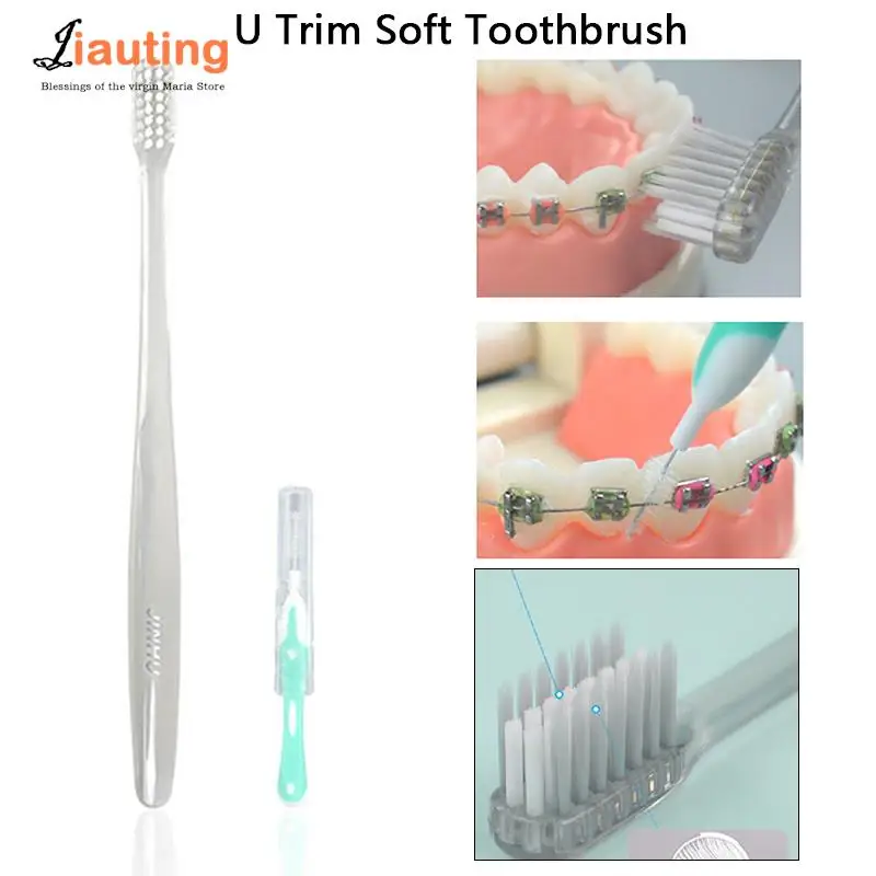 

1Pcs Clean Orthodontic Braces Non Toxic Adult Orthodontic Toothbrushes Dental Tooth Brush Set U Trim Soft Toothbrush