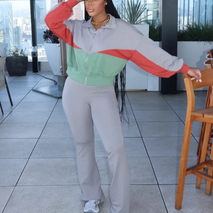 Активная одежда женский комплект из 2 предметов расклешенные брюки с длинными