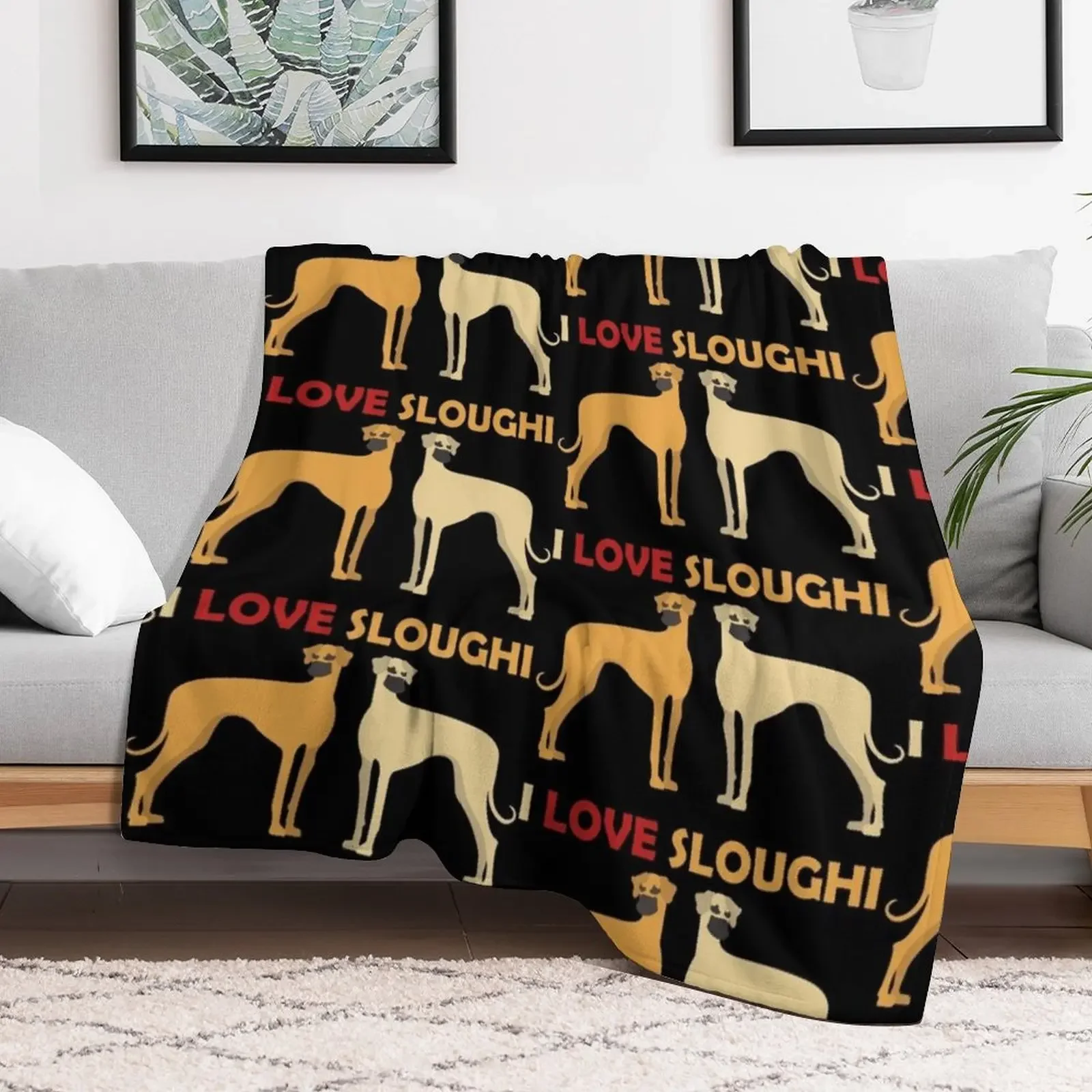 Одеяло I Love Sloughi термоплед на диван одеяла