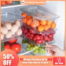 WHYY Transparent Refrigerator Organizer Food Storage Boxes Egg Box Fresh-keeping with Cover for Kitchen Tool Gadgets Accessories