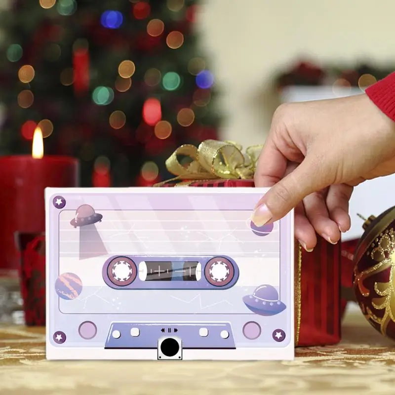 

Музыкальные поздравительные открытки на день рождения с индивидуальным дизайном для творчества, персонализированные поздравительные открытки «сделай сам», записываемые поздравительные открытки, кассеты, ленты