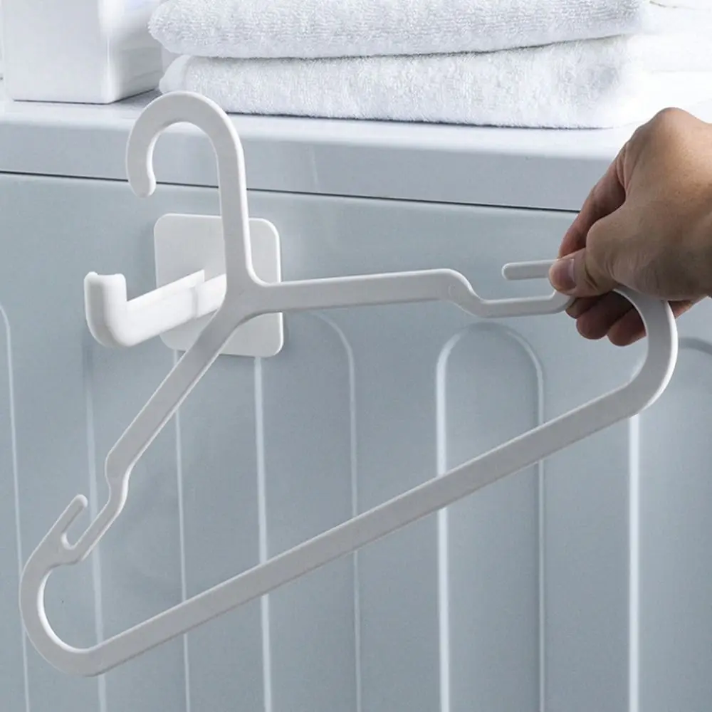

Plastic L-shaped Hook Multifunctional White Self-Adhesives Cloth Hanger Hook Wall Mounted Space-saving Bathroom