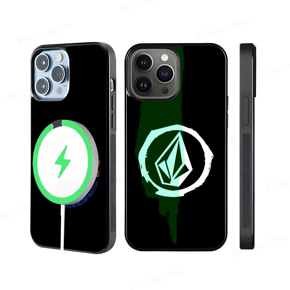 Роскошный магнитный чехол для телефона V-Volcom iPhone 16 14 13 12 11 15 Pro Max Plus беспроводной