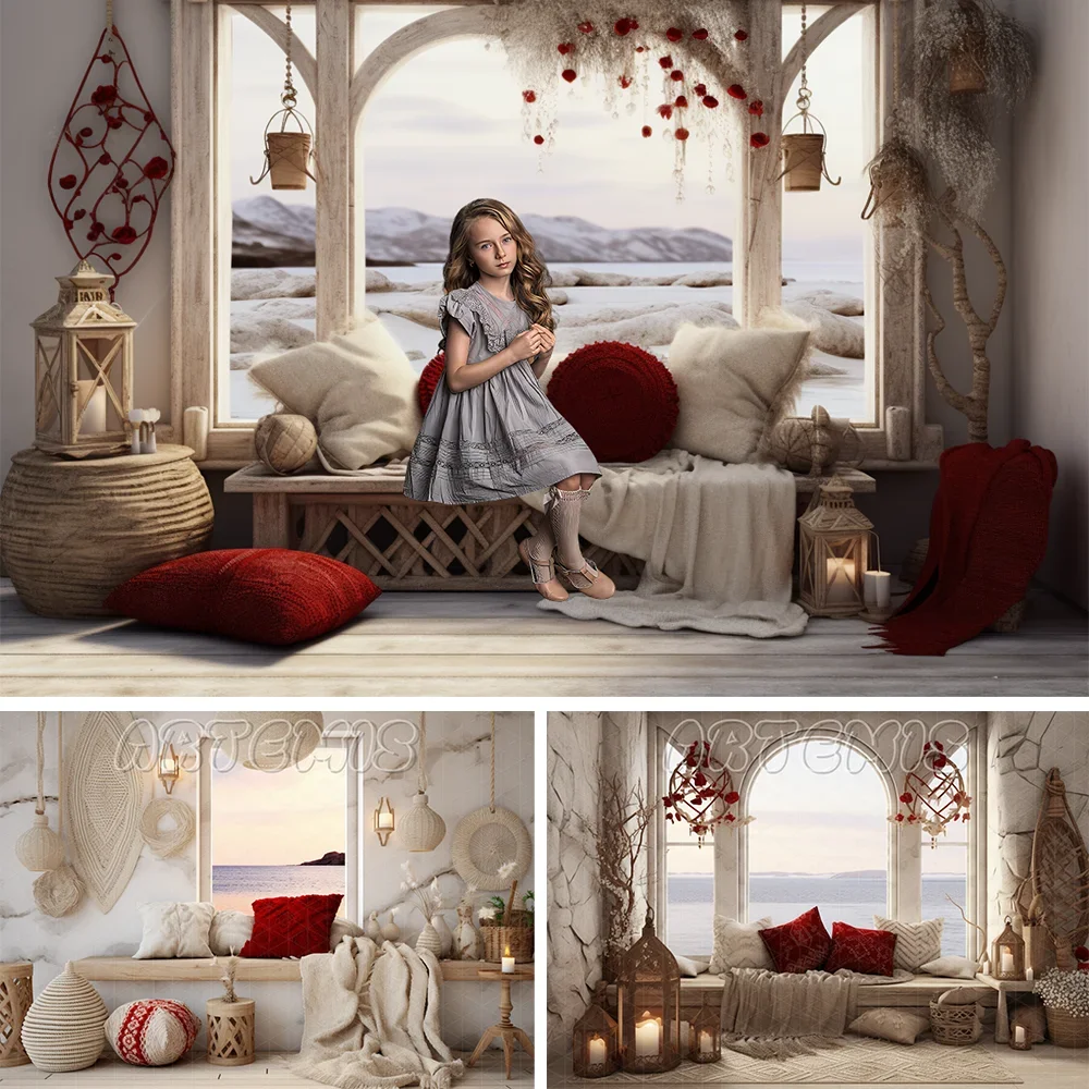 Фон для фотосъемки на День Св. Валентина с изображением островного декора