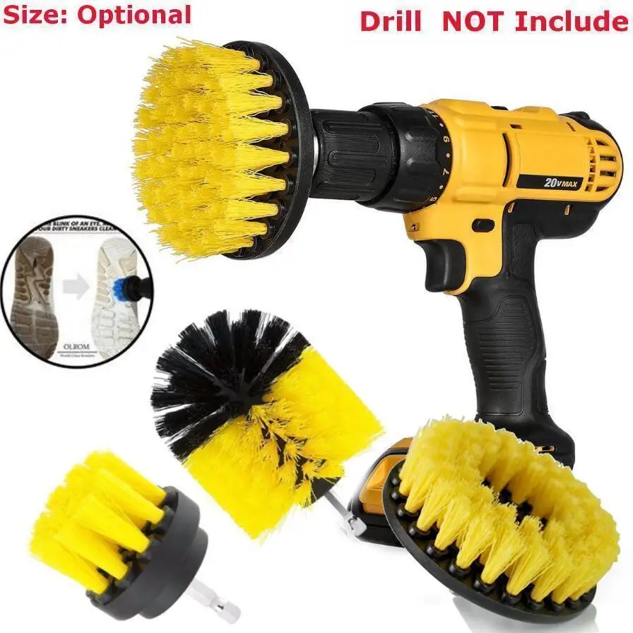 

3pcs Electric Screwdriver Drill Power Scrubber Clean Brushes for Carpet Glass Car Tub Tires Nylon Brushes Power Tools Dish Brush