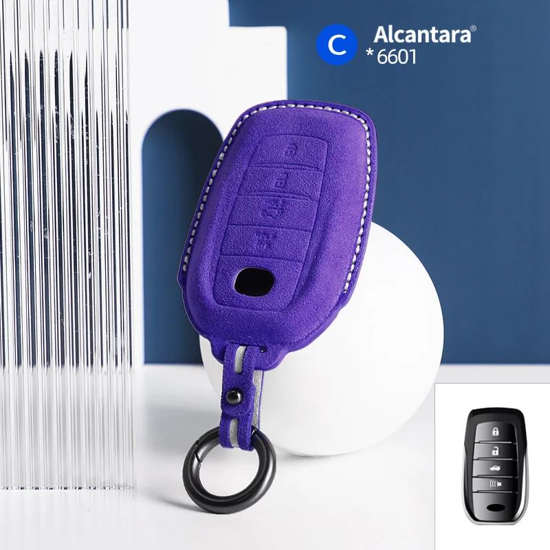 

Новый замшевый автомобильный брелок, чехол для Toyota Corolla SE Camry 50 55 TLC200 Yaris Land Cruiser Prado150 RAV4 Venza SIENNA