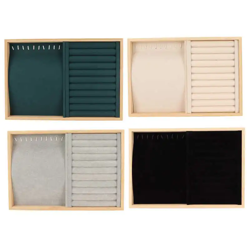 

Jewelry Display Tray Soft Lining Stackable Jewelry Organize Drawer Insert Dual Use for Brooches