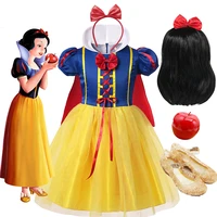 disney fancy girls snow white princess dresses kids carnival party with cloak costume children christmas birthday clothes 2 12t