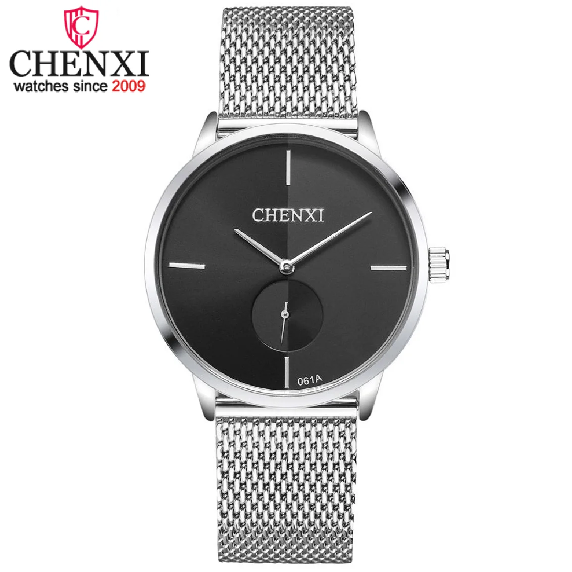 CHENXI Top Fashion Watches Luxury Brand Couple Quartz Wristwatch Stainless Steel Mesh Watch for Men Waterproof Sport Clock