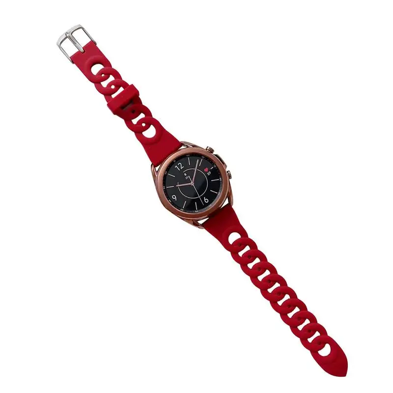 

Ремешок силиконовый для смарт-часов Samsung, мягкий прочный спортивный браслет с разноцветной пряжкой, 20 мм 22 мм