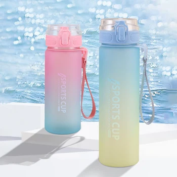 600ml 800ml Plastic Water Bottle For Drinking Portable Gym Sports Tea Coffee Cup Kitchen Tools Girl Water Bottle For Kids School 2