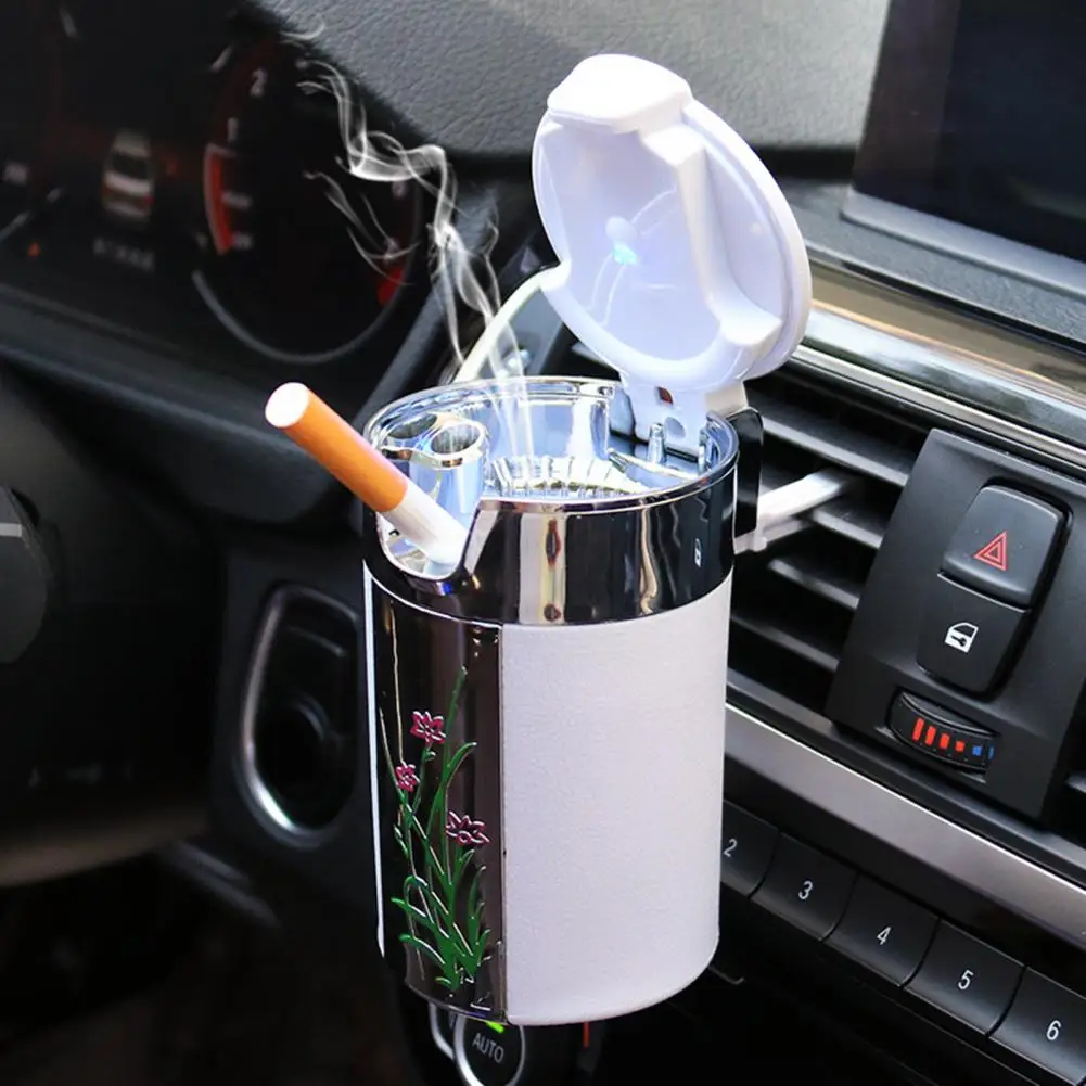 

Car Ashtray with LED Light Cigar Cigarette Ashtray Container Ashtray Gas Bottle Smoke Cup Holder Storage Cup car Supplies