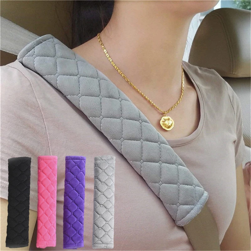 

2Pcs Universal Car Seat Belt Cover Adjustable Soft Plush BackPack Strap Kids Adults Car Seat Belt Shoulder Pads Auto Accessories